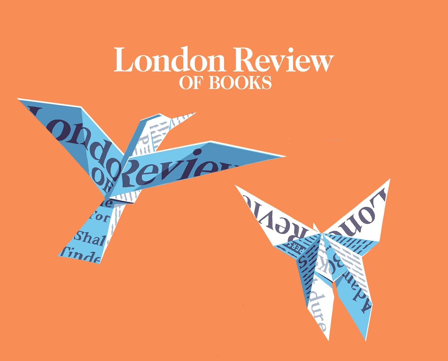 Image of origami made out of pages from the LRB